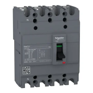 Schneider EZC100H 4 Pole Molded Case Circuit Breaker, 30 kA